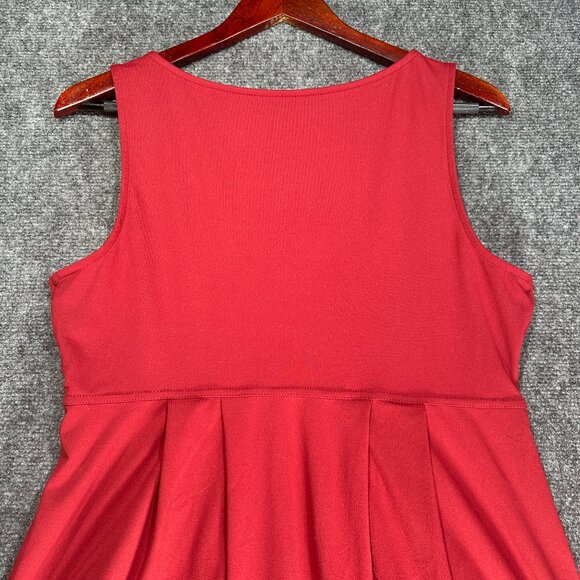 Eddie Bauer Travex Dress Womens Medium Aster Crossover Pockets Maroon Deep Red - Picture 6 of 7